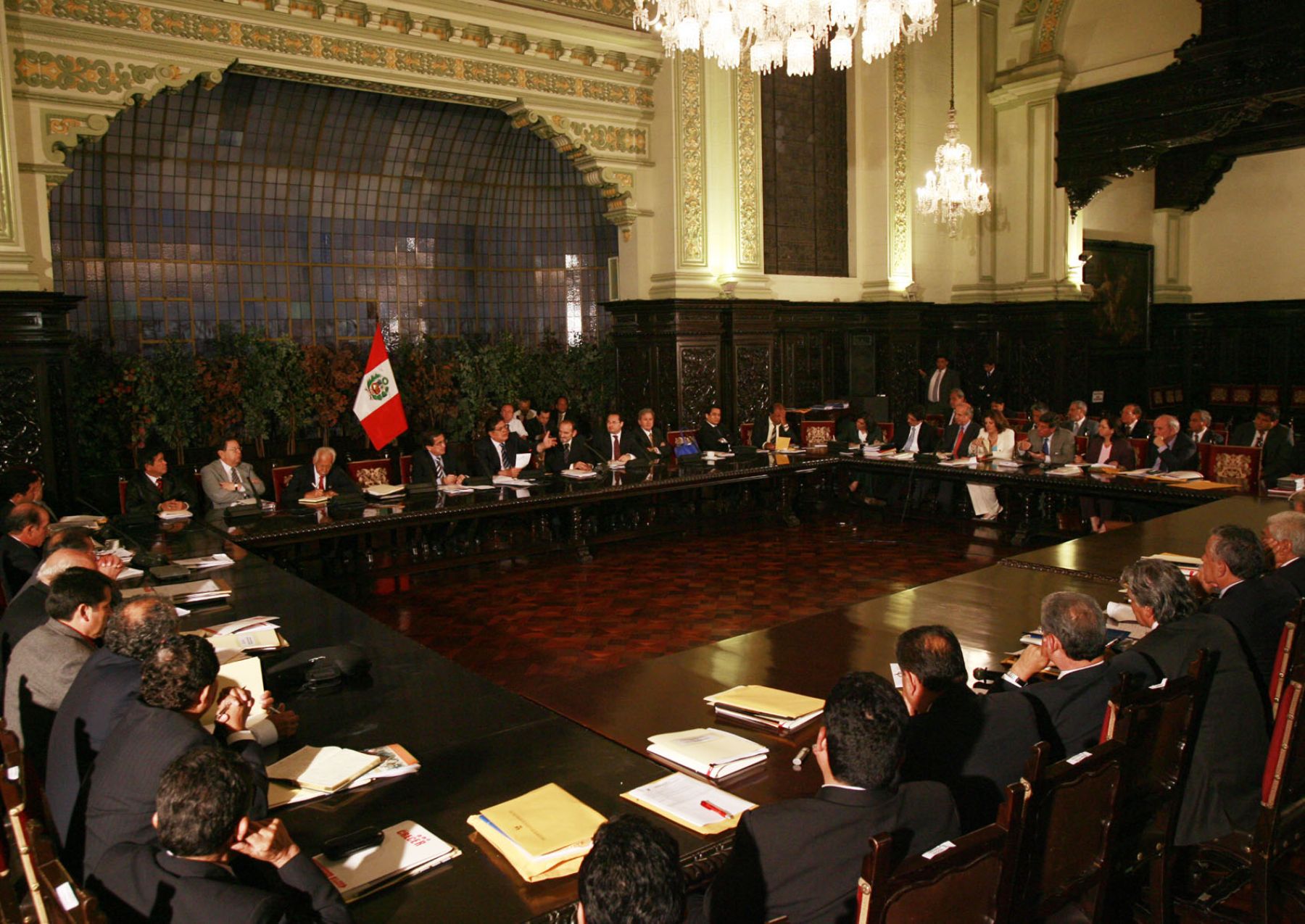 Desde las ocho y treinta de la mañana, hasta las siete de la noche,se desarrollo en Palacio de Gobierno la reunión de trabajo del Presidente Alan García con los presidentes Regionales. Foto: ANDINA /Dante Zegarra