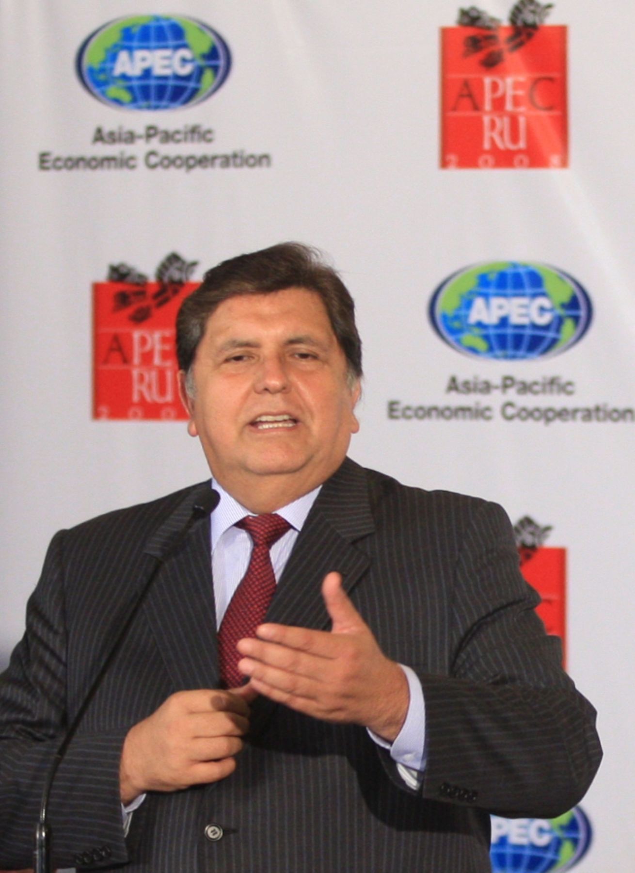 El presidente de la República, Alan García ,preside la ceremonia del lanzamiento de la Cumbre de Líderes del Foro de Cooperación Económica Asia - Pacífico 2008 (APEC) que se realizará en el Perú. Foto:ANDINA/Carlos Lezama
