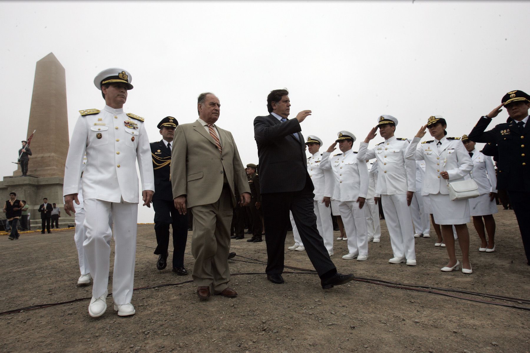 Presidente Alan Garcìa encabeza ceremonia en homenaje  a los Defensores de Lima en el Morro Solar. Foto: ANDINA/ Juan Carlos Guzmàn Negrini.