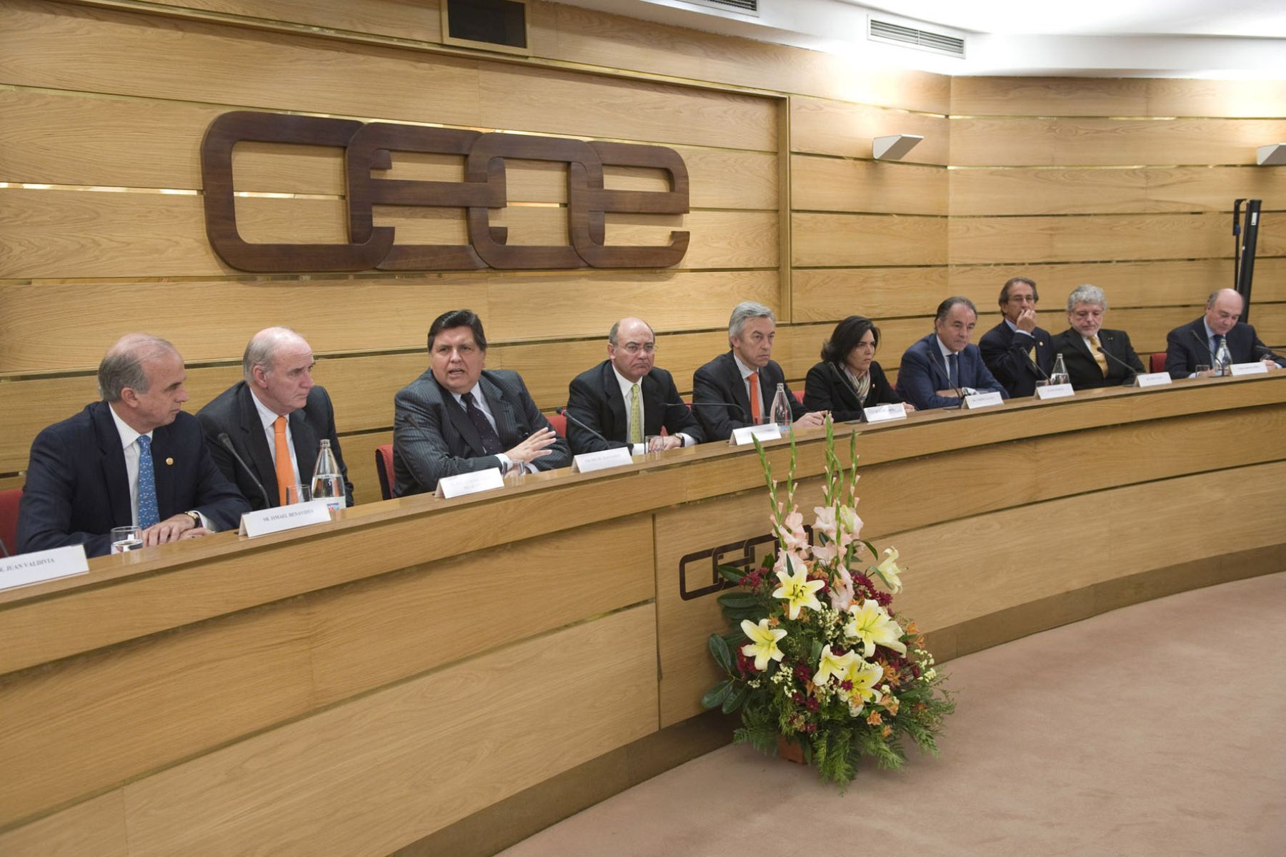 Presidente Alan García participa en el encuentro empresarial organizado en la Confederación Española de Organizaciones Empresariales (CEOE). Foto:ANDINA/Sepres