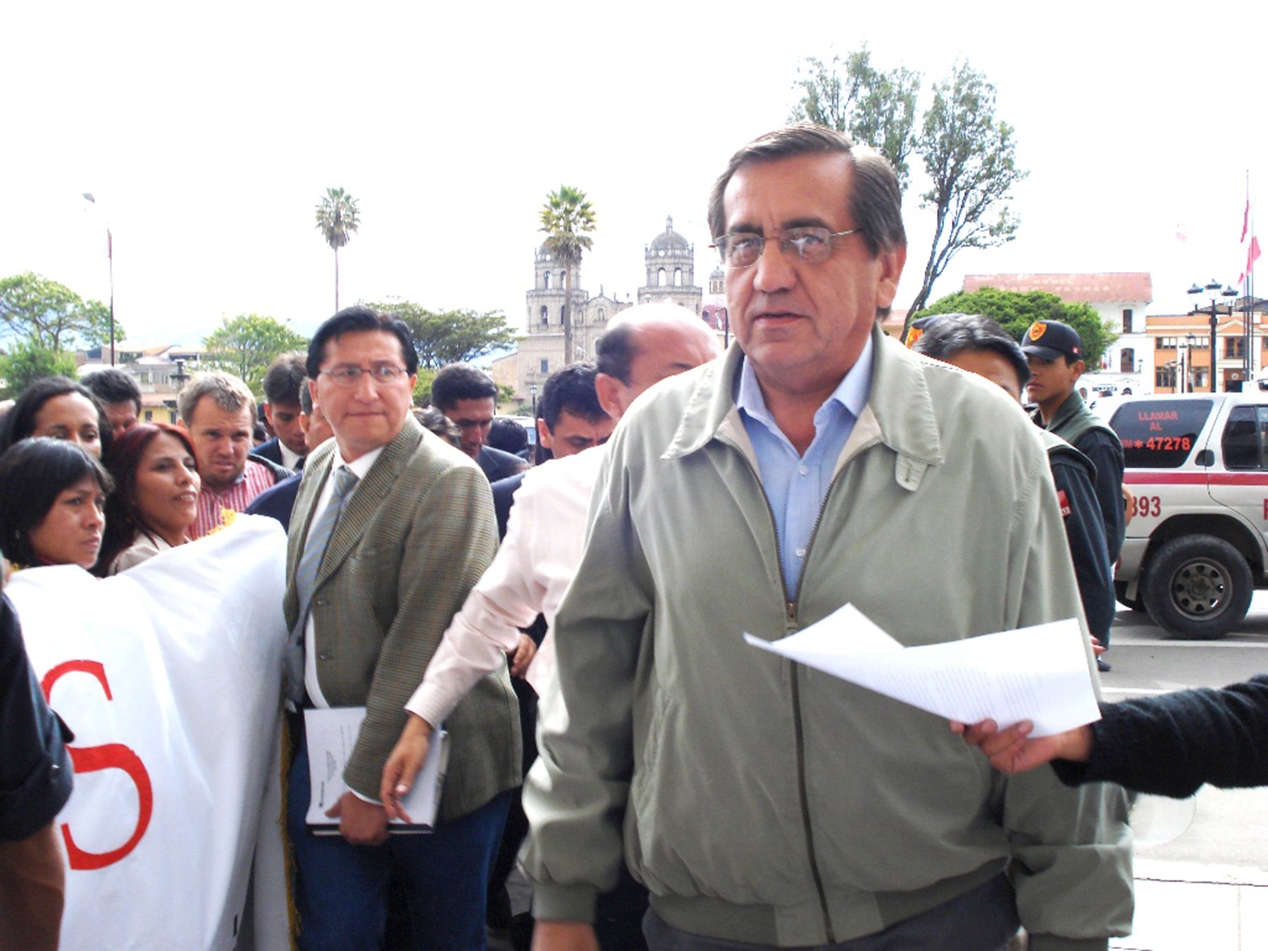 El presidente del Consejo de Ministros Jorge del Castillo, esta mañana en la cuidad de Cajamarca. Foto:ANDINA/Eduard Lozano