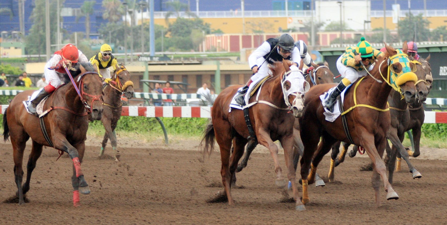 El Jinete Norteamericano Joe Bravo, gana la 7ma carrera del Campeonato Internacional de Jockeys – Robalca. Foto:ANDINA/CarlosLezama