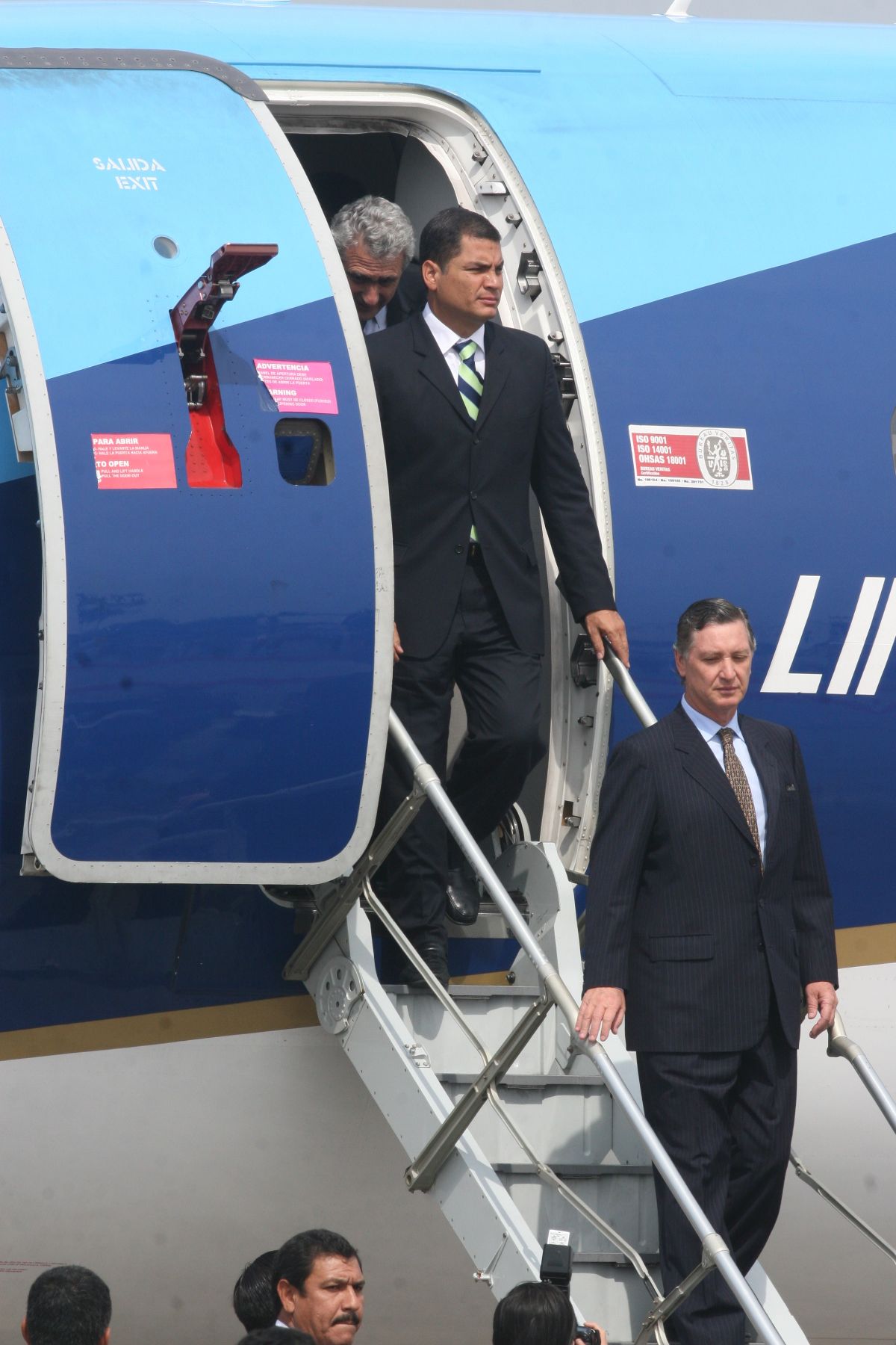 Llegada del Presidente  de Ecuador Rafael Correa al  Grupo Nro. 8 Foto. ANDINA/Norman Córdova