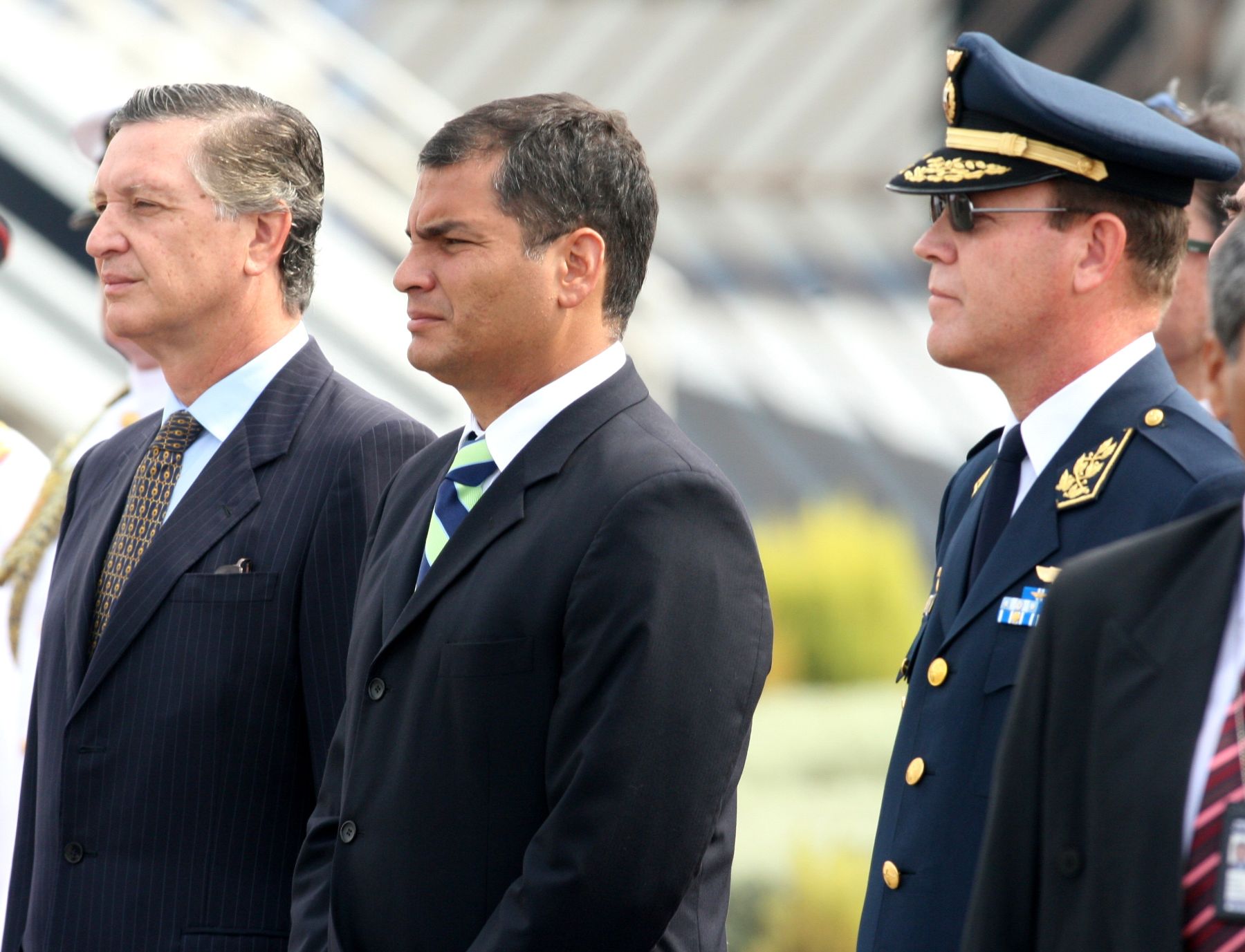 Llegada del Presidente  de Ecuador Rafael Correa al  Grupo Nro. 8 Foto. ANDINA/Norman Córdova