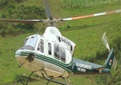 Helicóptero de empresa Helinka-Evergreen similar al que cayó en zona agreste de Cajamarca.