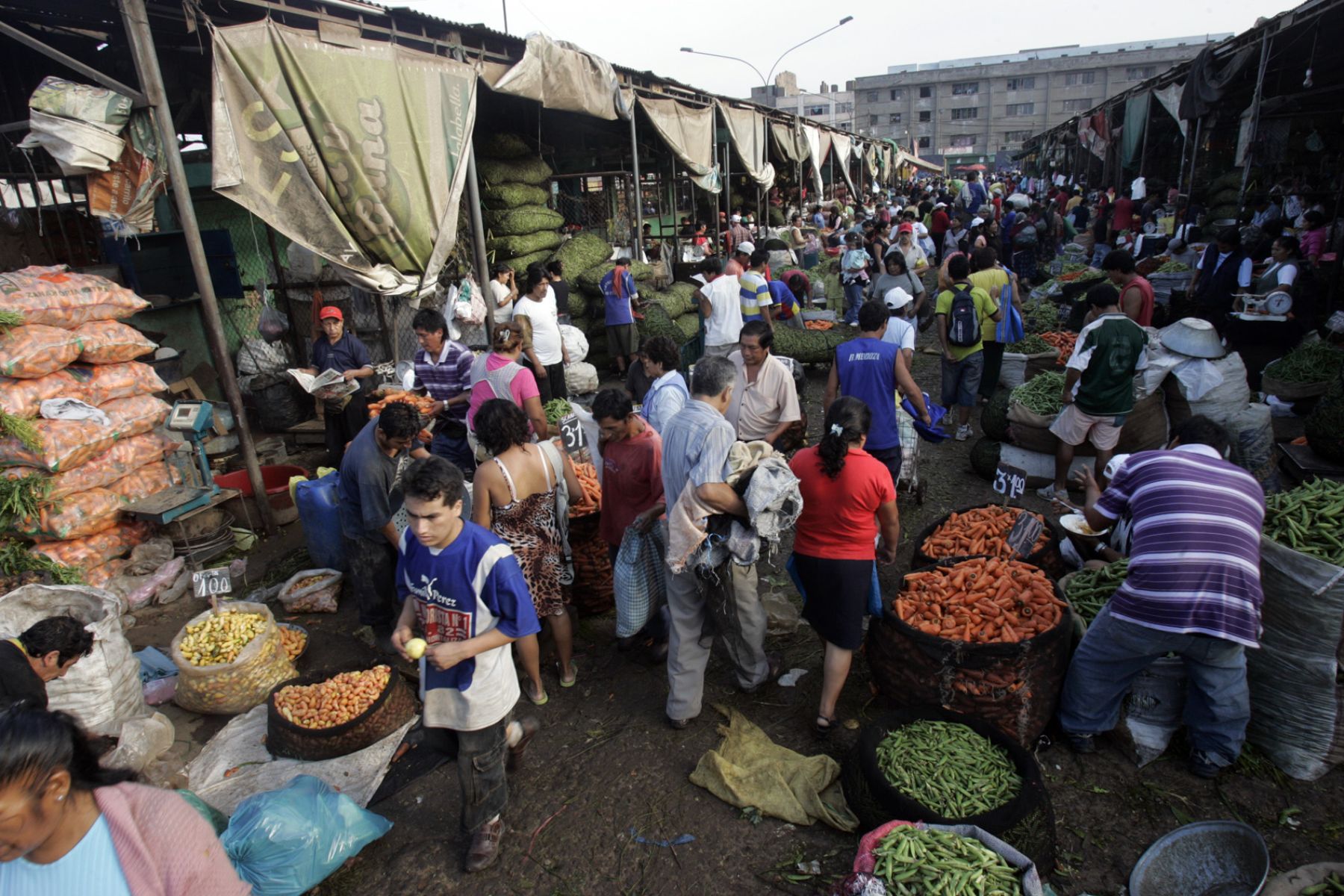 Movimiento comercial en mercado La Parada.Foto:ANDINA/Archivo/Juan Carlos Guzmàn Negrini.