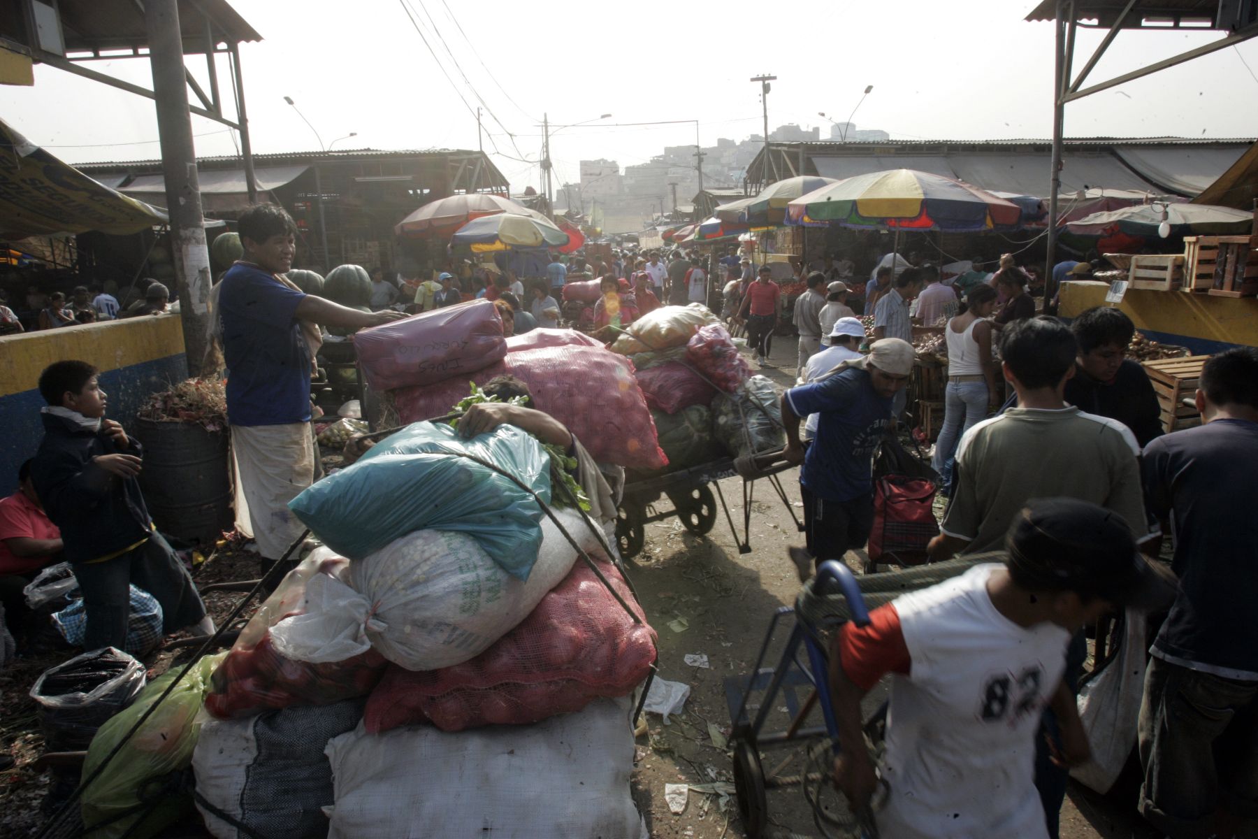 Movimiento comercial en Mercado La Parada.Foto:ANDINA/Juan Carlos Guzmàn Negrini.