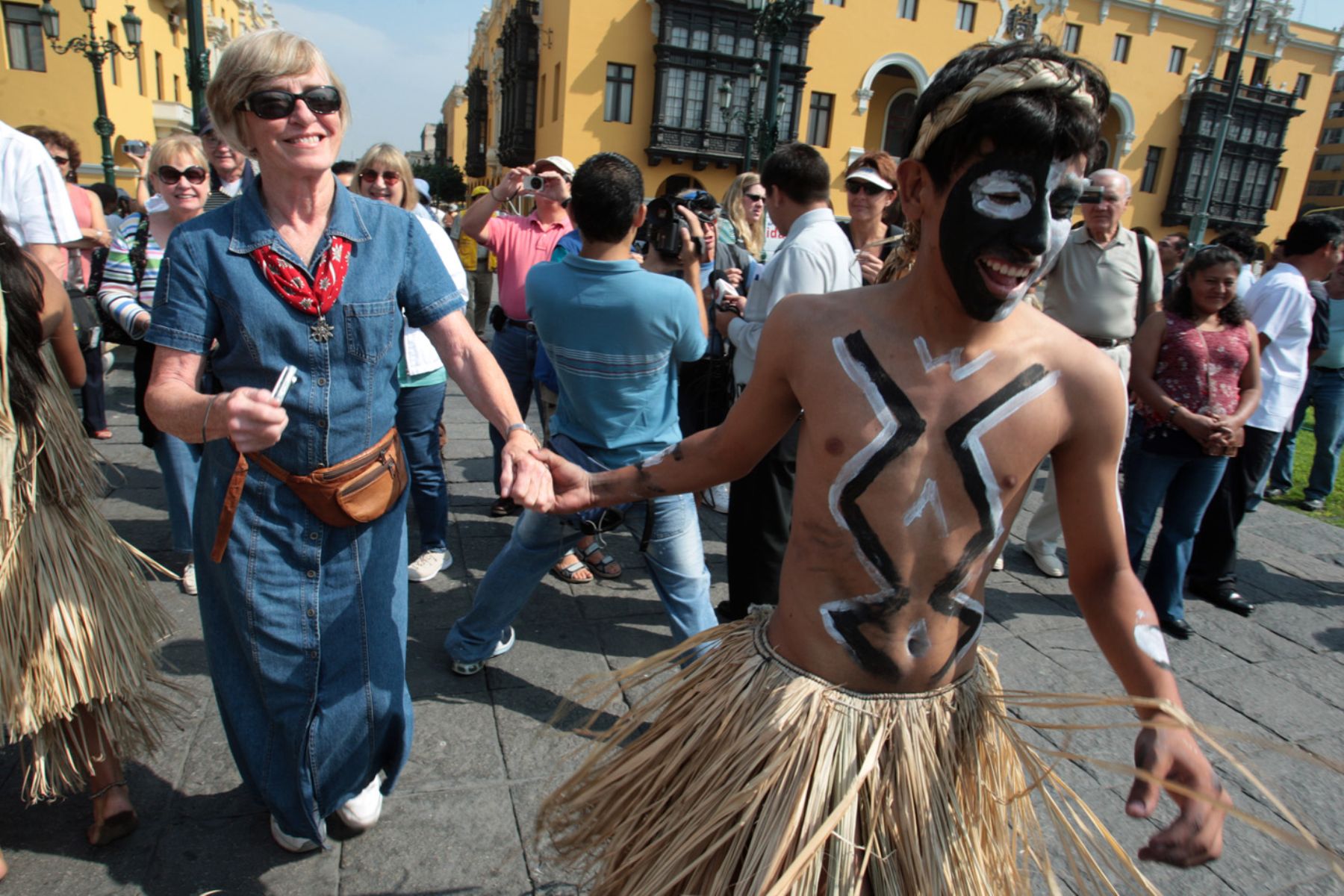 Tourists visiting Lima