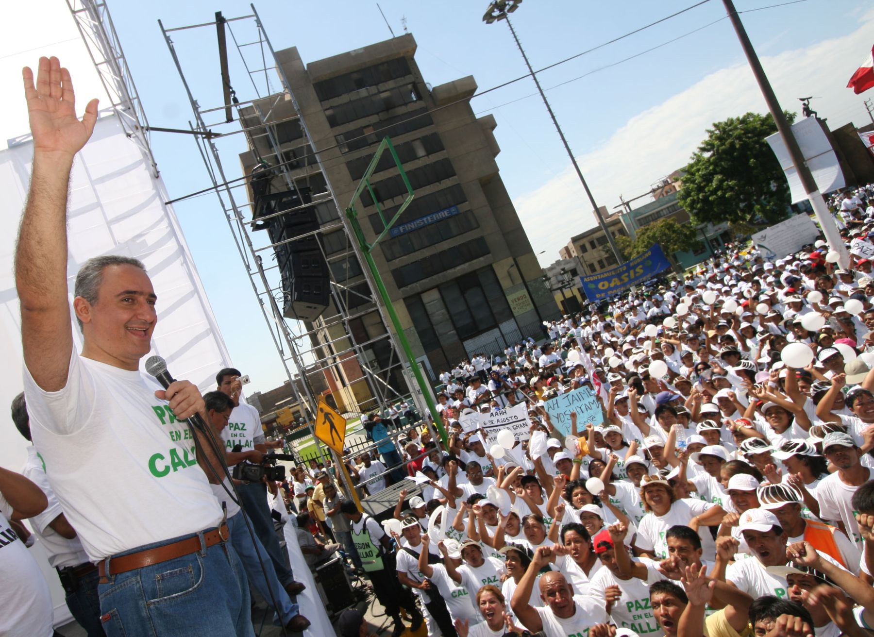 Presidente Regional del Callao, Alexander Kouri participó junto a algunos alcaldes del Callao en la marcha pacífica  por la paz y el orden. Foto: ANDINA/Maritza Rosales.