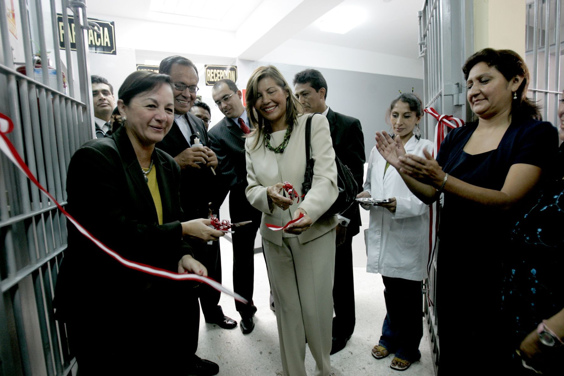 Ministra de Justicia, Rosario Fernàndez, inaugurò la segunda planta para enfermos de TBC del local de asistencia de Salud en el Penal San Jorge.Foto:ANDINA/Juan Carlos Guzmàn Negrini.
