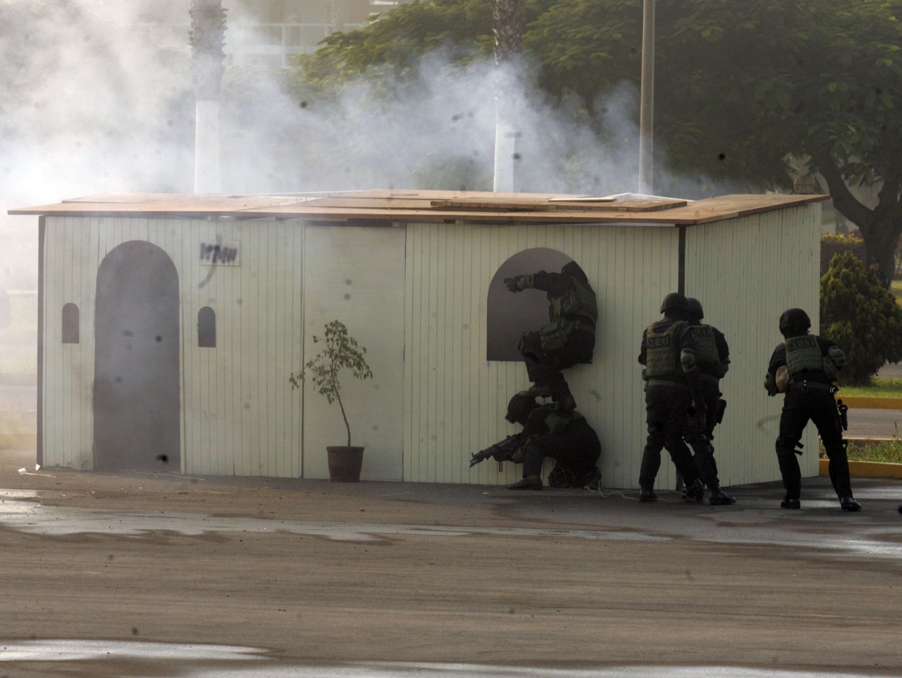 Ministro del Interior Luis Alva Castro, encabezò esta mañana las prácticas de seguridad con miras a las cumbres que se realizaràn en nuestro paìs. Foto:ANDINA/Juan Carlos Guzmàn Negrini.
