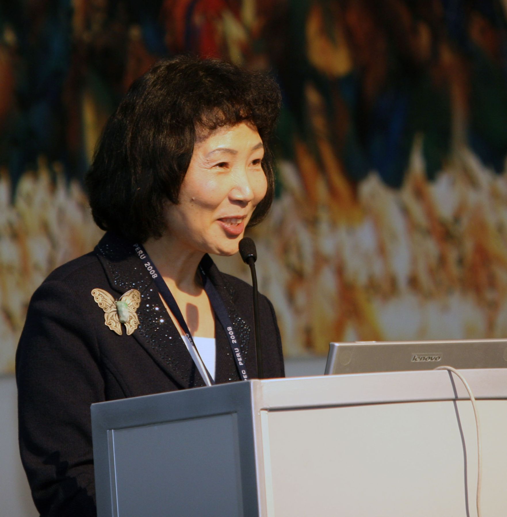 Kio Chung Kim, directora ejecutiva del Centro de Información de la Red de Mujeres del Asia Pacifico en cita APEC en Arequipa. Foto. ANDINA/ Norman Còrdova