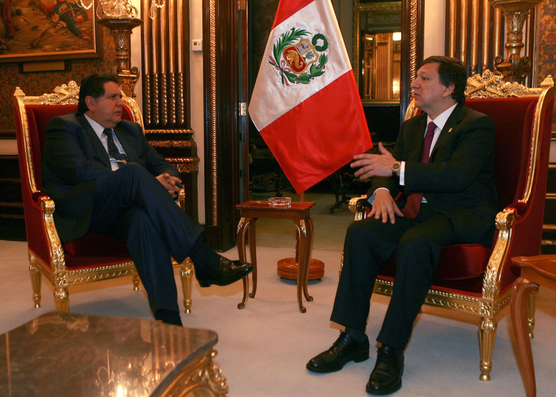 El Jefe de Estado, Alan García, se reune con el presidente de la Comisión Europea, José Manuel Barroso en Palacio de Gobierno. SEPRES/Oscar Farje Gomero.