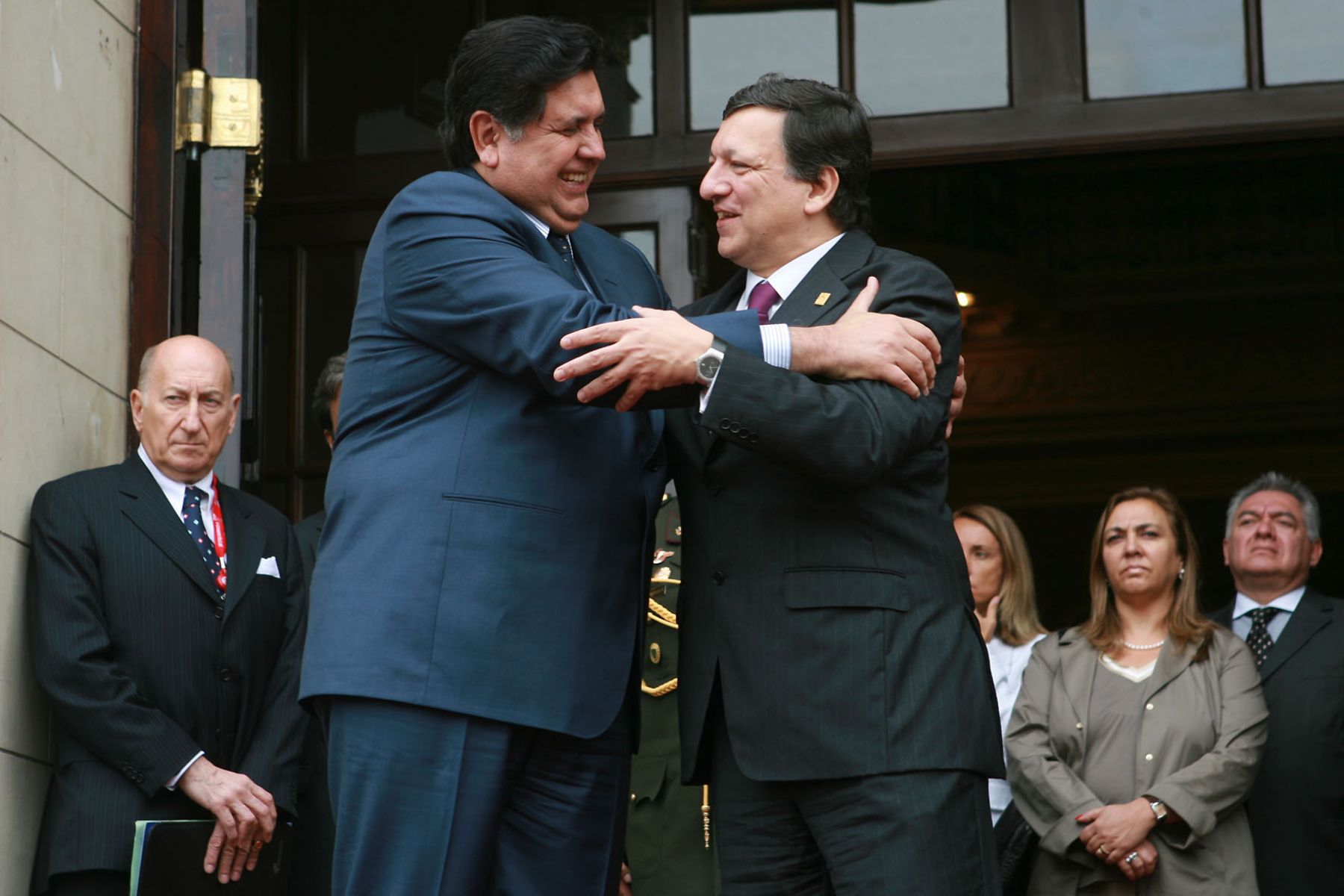 El Jefe de Estado Alan García despide al presidente de la Comisión Europea, José Manuel Barroso, tras visita  en Palacio de Gobierno.Foto:SEPRES/Oscar Farje Gomero.