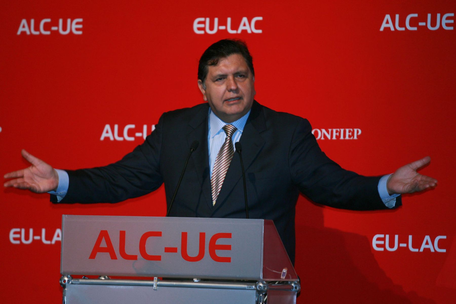 Presidente Alan García en inauguración oficial del II Foro Empresarial ALC-UE.Foto:SEPRES/Oscar Farje Gomero.