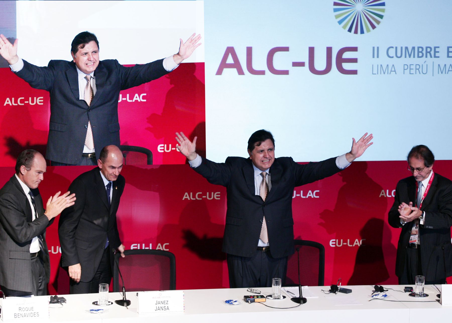 Presidente Alan García en inauguración oficial del II Foro Empresarial ALC-UE.Foto:Dante Zegarra.