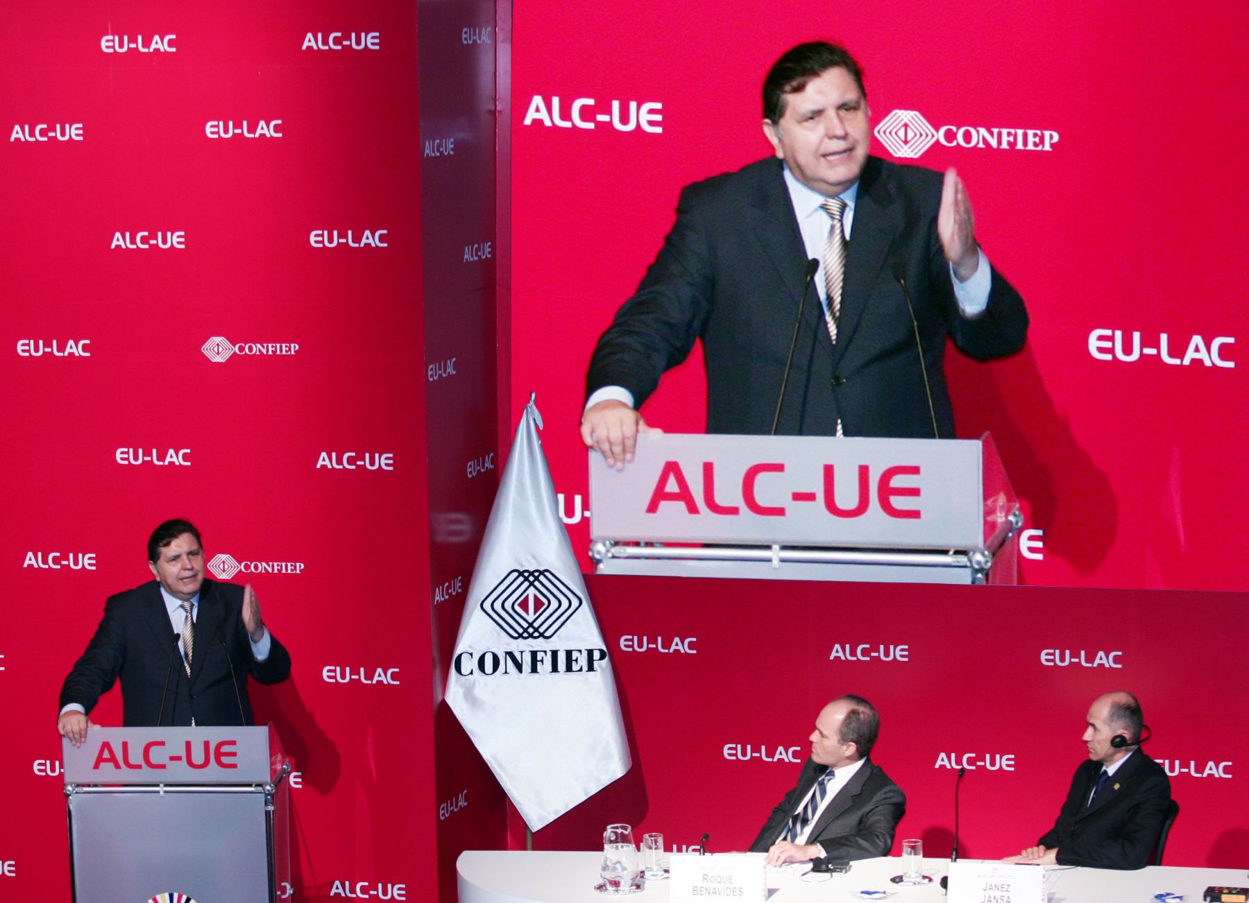 Presidente Alan García en inauguración oficial del II Foro Empresarial ALC-UE.Foto:Dante Zegarra.