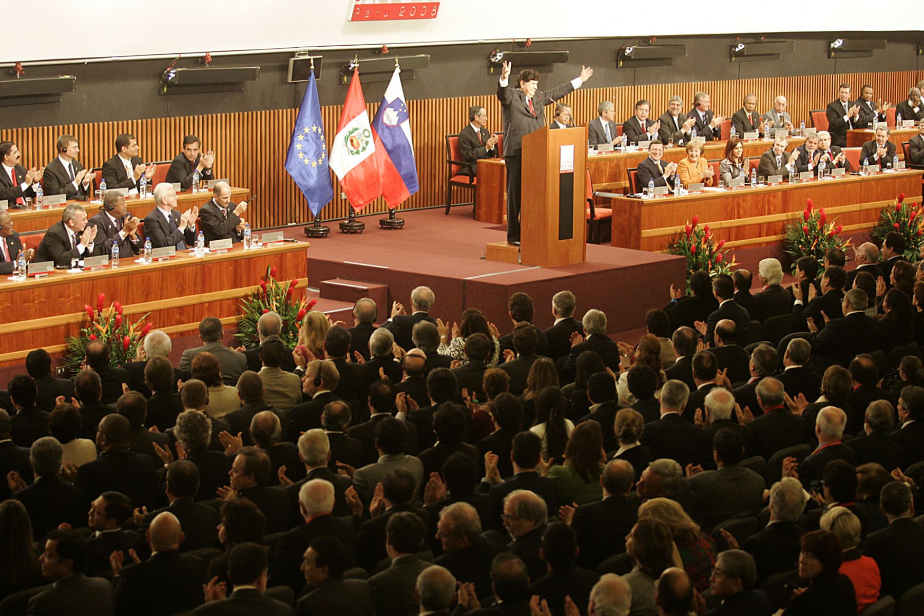 El presidente de la República, Alan García, durante su discurso de apertura de la V Cumbre ALC-UE. Foto:ANDINA/Juan Carlos Guzmàn Negrini.
