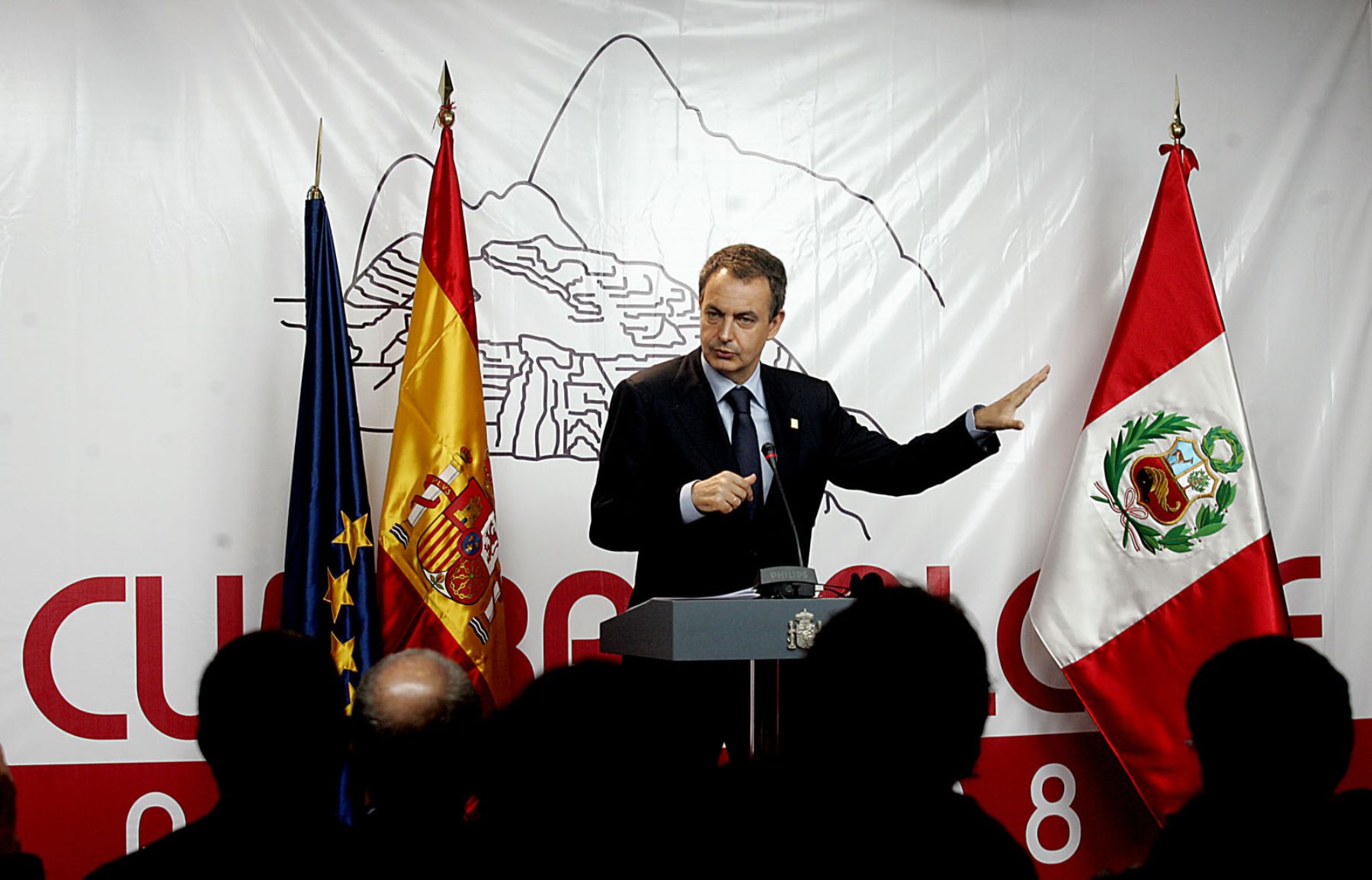 Conferencia de Prensa del Presidente del Gobierno Español, Josè Luis Rodrìguez Zapatero.Foto:ANDINA/Juan Carlos Guzmàn Negrini.