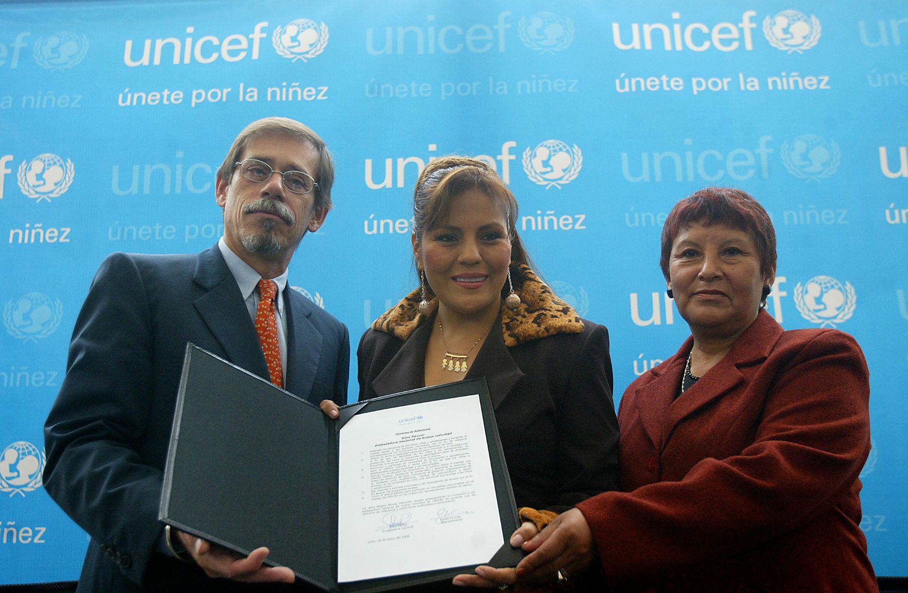 Nombramiento de Dina Paucar como Embajadora Nacional de Buena Voluntad de UNICEF. Foto: ANDINA / Alberto Orbegoso