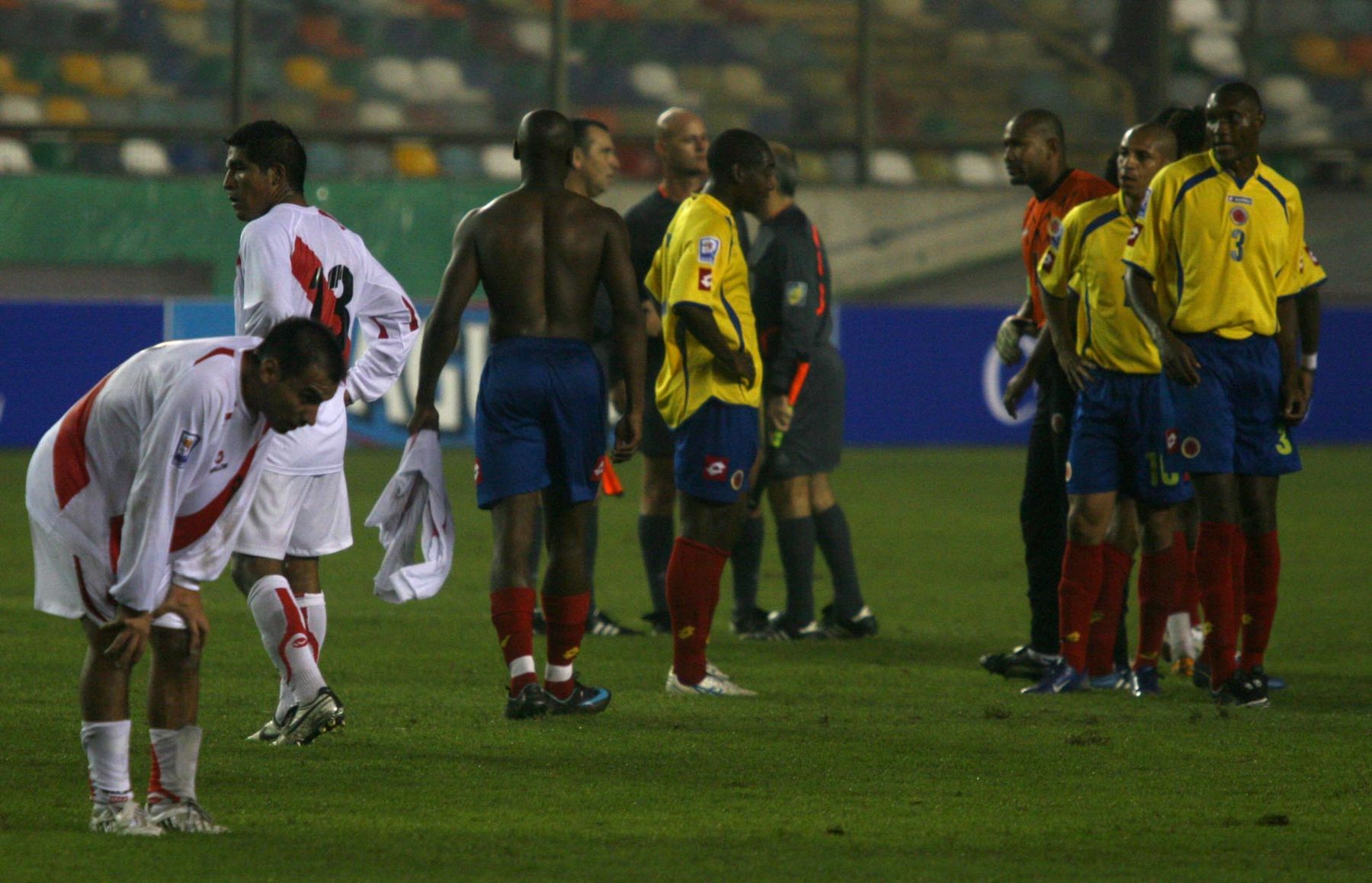 Selecciòn de Perù y Colombia empataron a uno, en el Estadio Monumental de Ate. Foto:ANDINA / Alberto Orbegoso