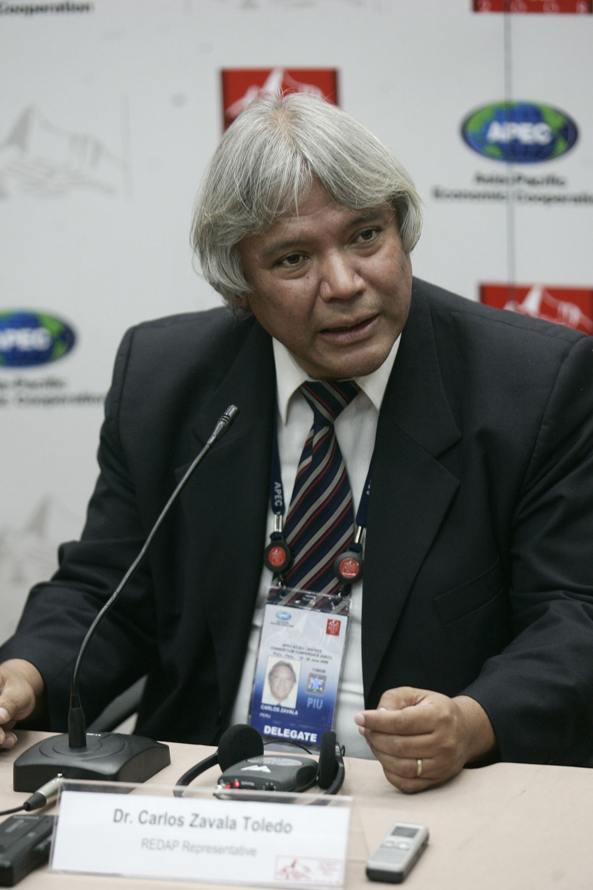 Carlos Zavala representante de la Redap durante la Conferencia Anual de Centros de Estudios Académicos (ASCC) en el marco de APEC en Piura. Foto: ANDINA/Rafael Cornejo