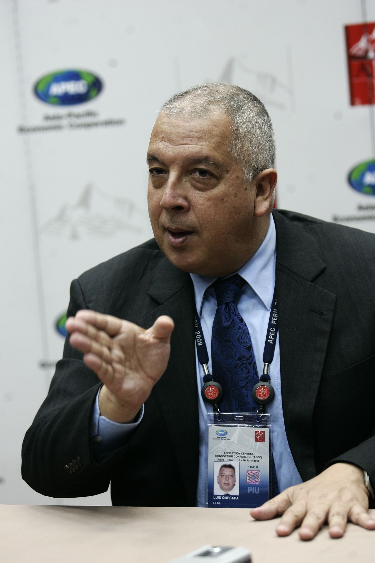 Luis Quesada, alto funcionario de la Cancilleria, durante la Conferencia Anual de Centros de Estudios Académicos (ASCC) en el marco de APEC en Piura. Foto: ANDINA/Rafael Cornejo