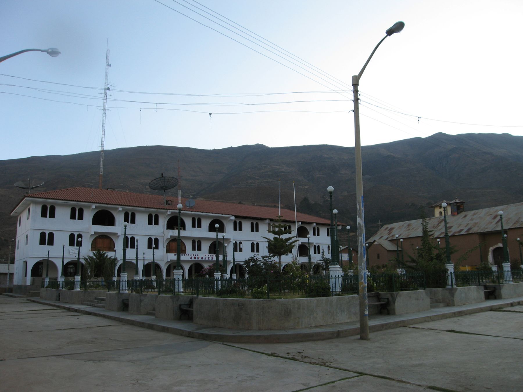 Plaza de Armas de distrito de Andajes, en la provincia limeña de Oyón. Foto: ANDINA / Municipalidad de Andajes.
