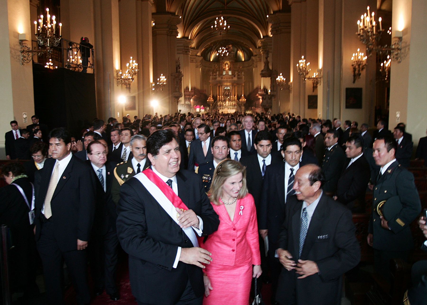 El Presidente de la República, Alan García y su esposa, Pilar Nores de García participaron del tradicional Te Deum. Foto: ANDINA/ Dante Zegarra.