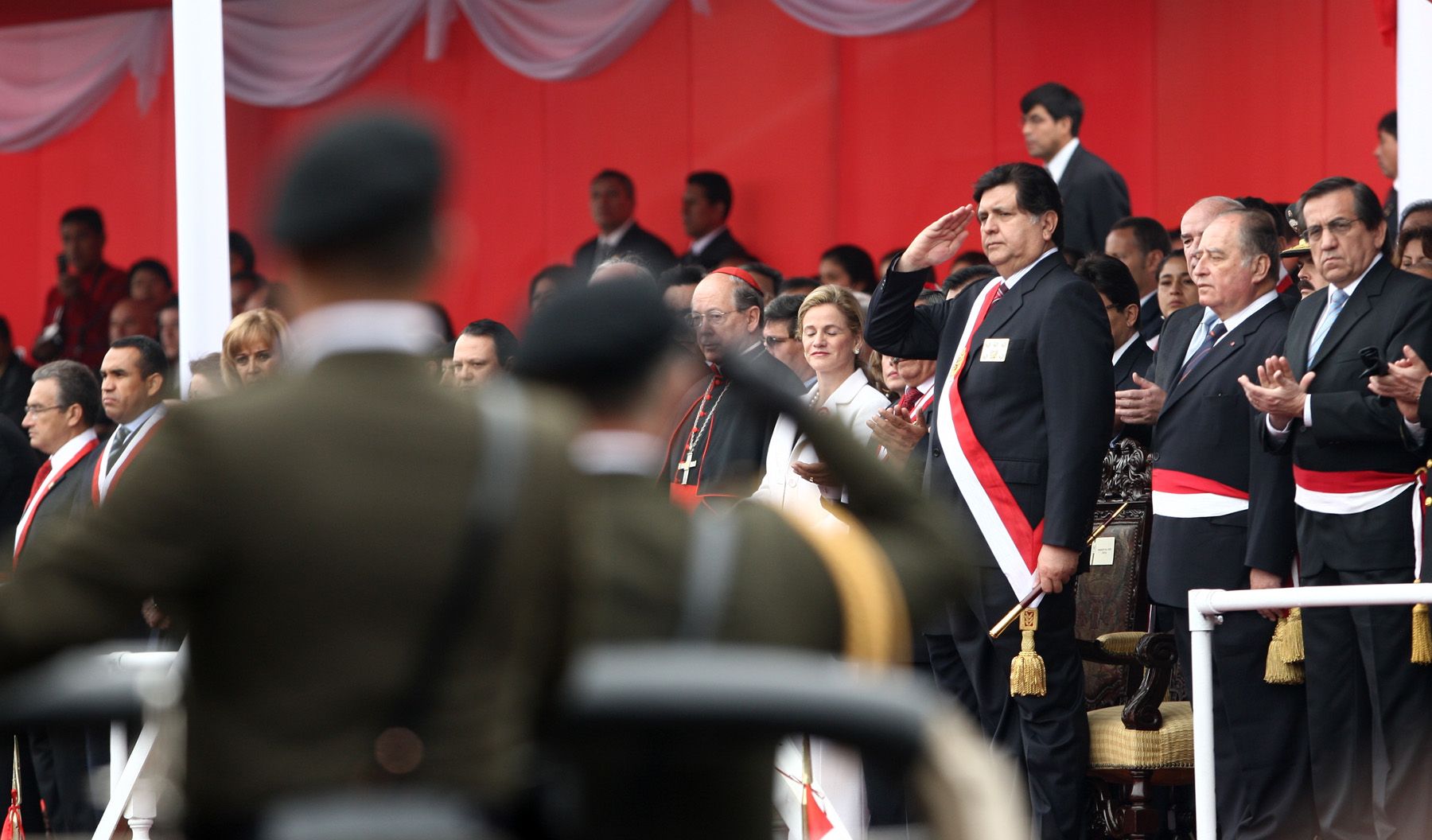 Jefe del Estado, Alan García, preside la Gran Parada Cívico Militar. Foto: ANDINA/Jack Ramón Morales.