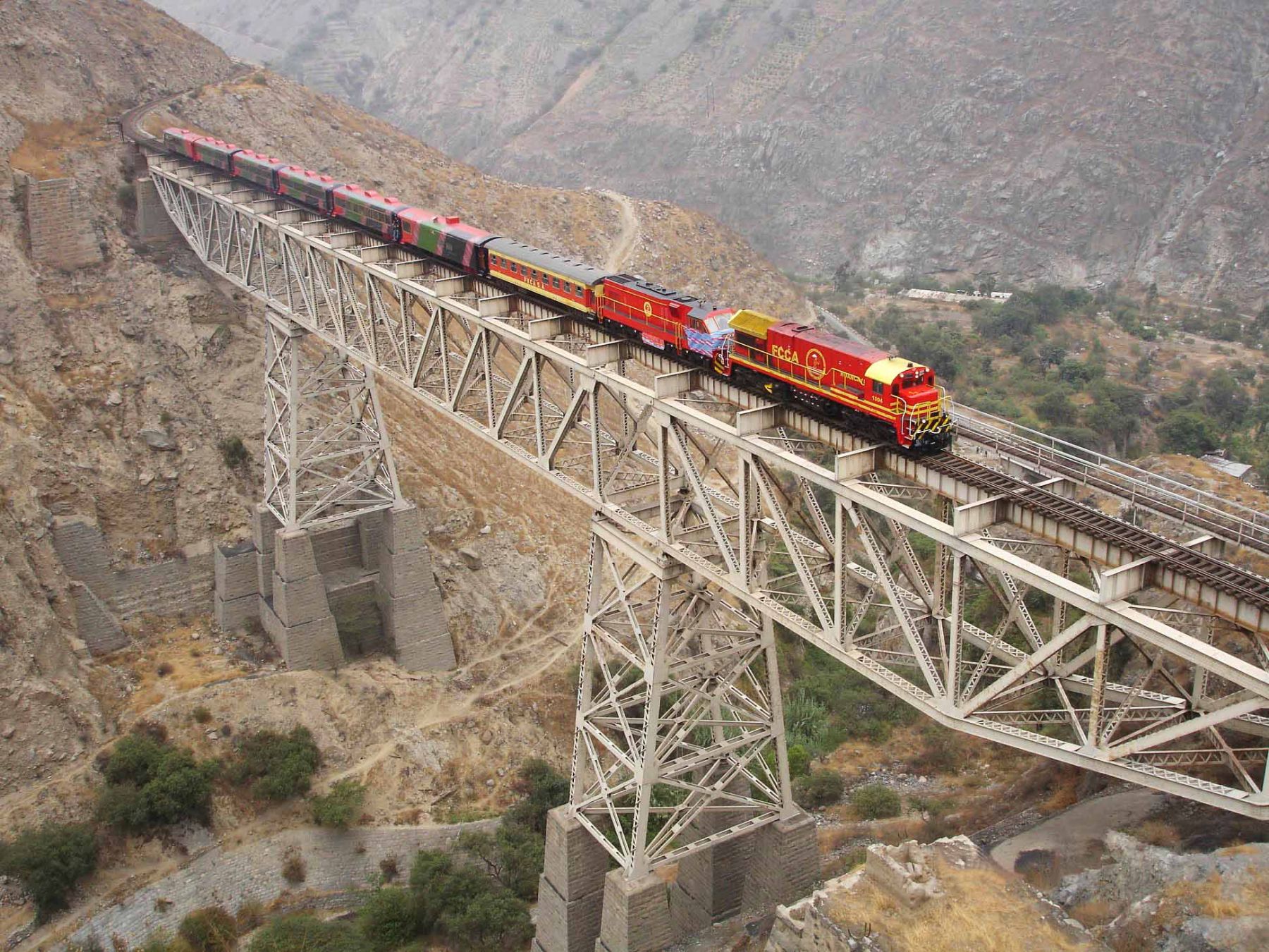 El Ferrocarril Central asciende en su recorrido a más de 4,800 metros. Foto: ANDINA / Patronato del Ferrocarril Central del Perú.
