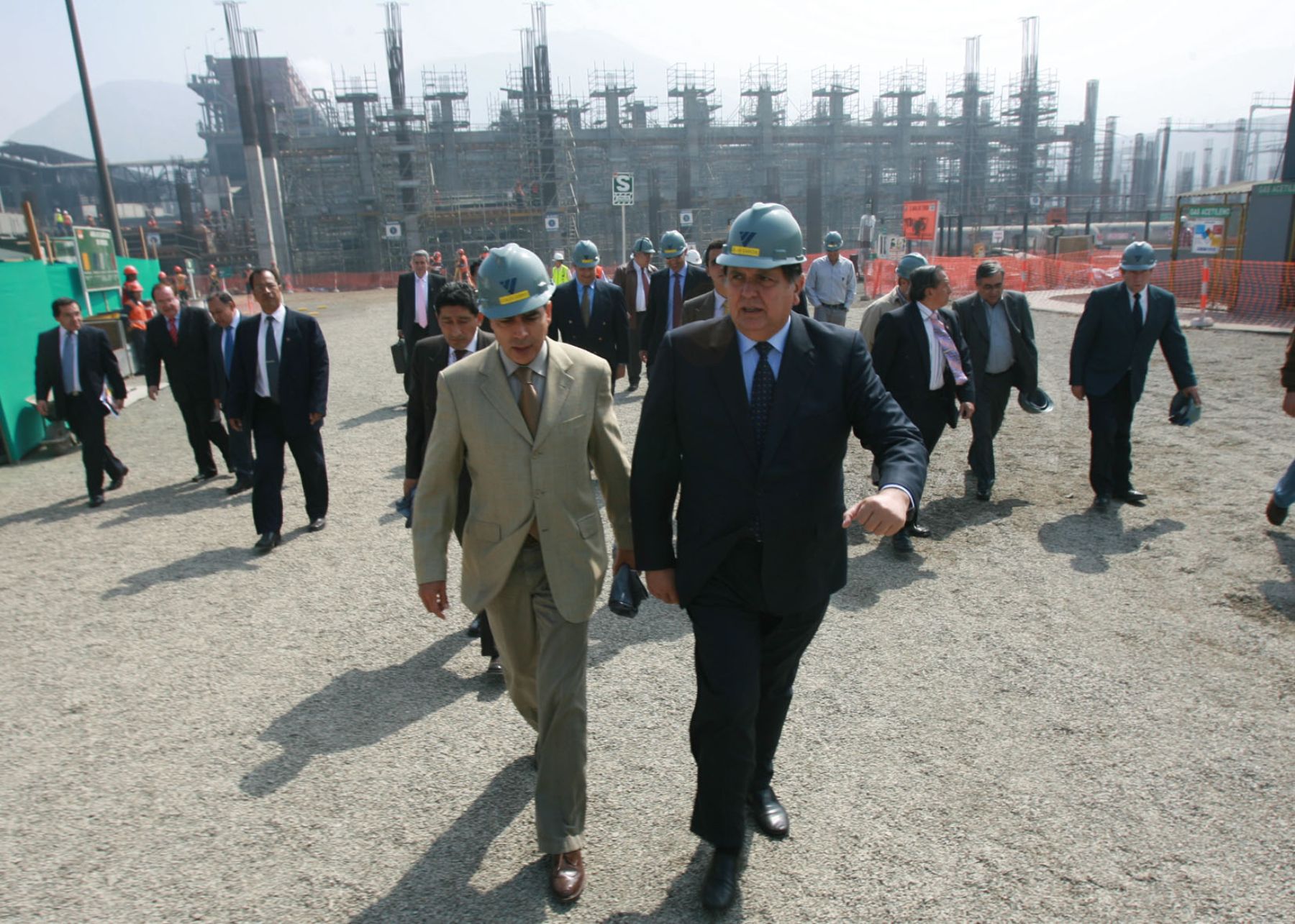 El Jefe de Estado , Alan García, visitó la Refineria Cajamarquilla, en la cual la Empresa Votoratim Metais invierte en proyecto de expasión de 500 millones de dólares.Foto:SEPRES