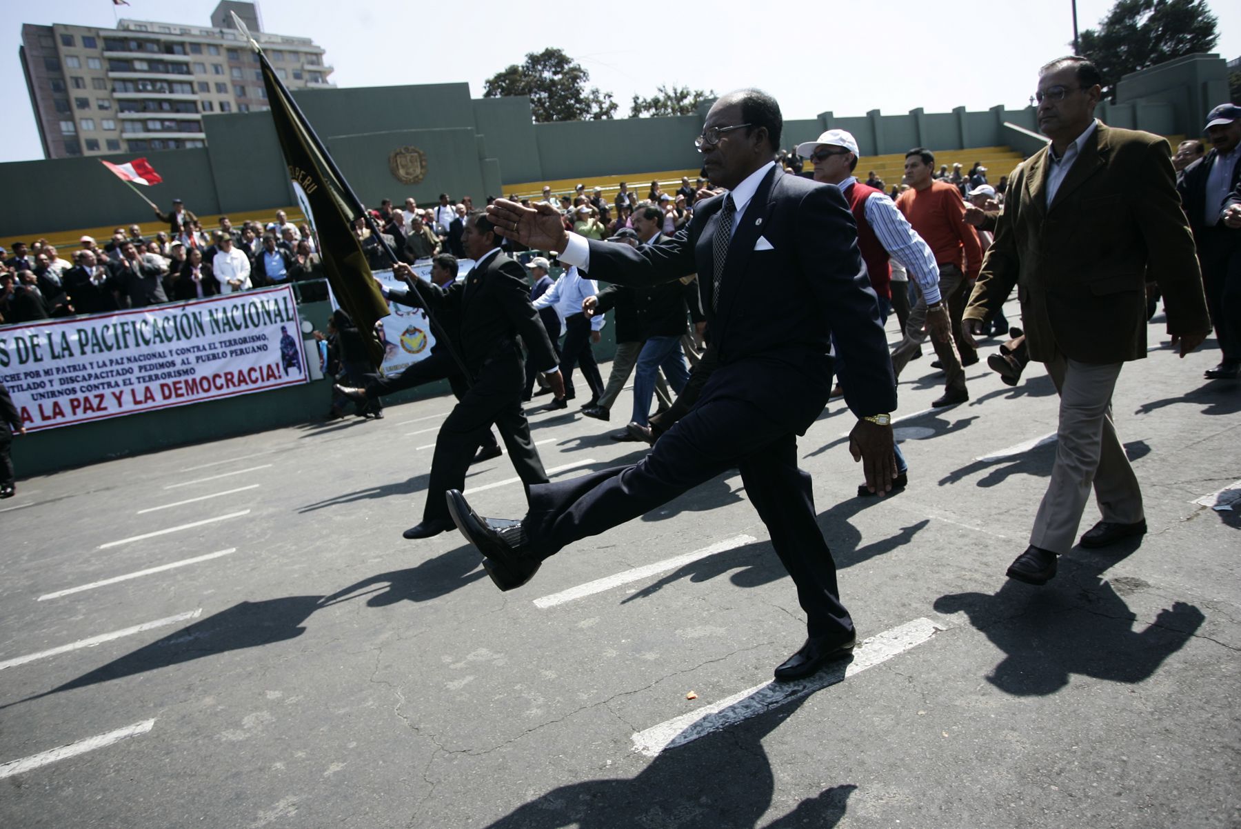 Desfile de miembros de las Fuerzas Armadas en retiro en la Av. De la Peruanidad. Foto: ANDINA/Rafael Cornejo