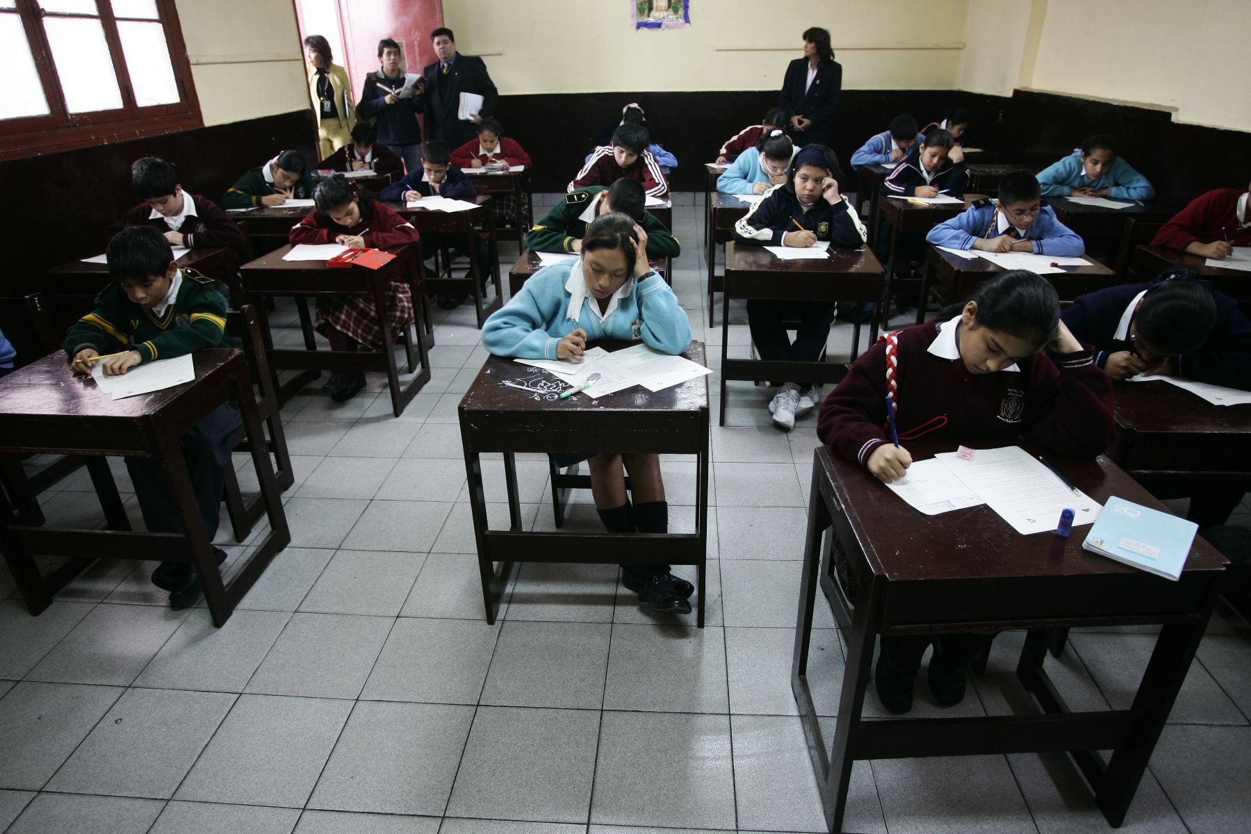 V Olimpiadas Nacionales de Matemáticas que se lleva a cabo en simultaneo en diferentes colegios. Foto: ANDINA/Rafael Cornejo