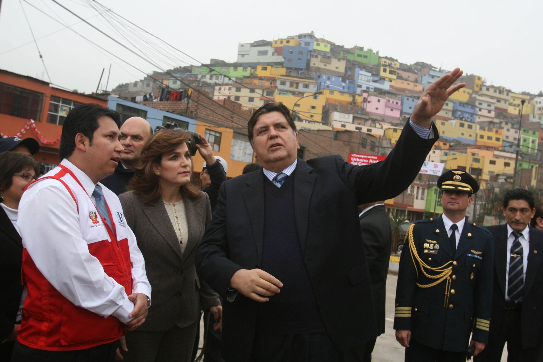 Presidente de la República, Alan García, inaguró obras de recuperación urbana en el Cerro San Cristobal. 
Foto: ANDINA/ Sepres.