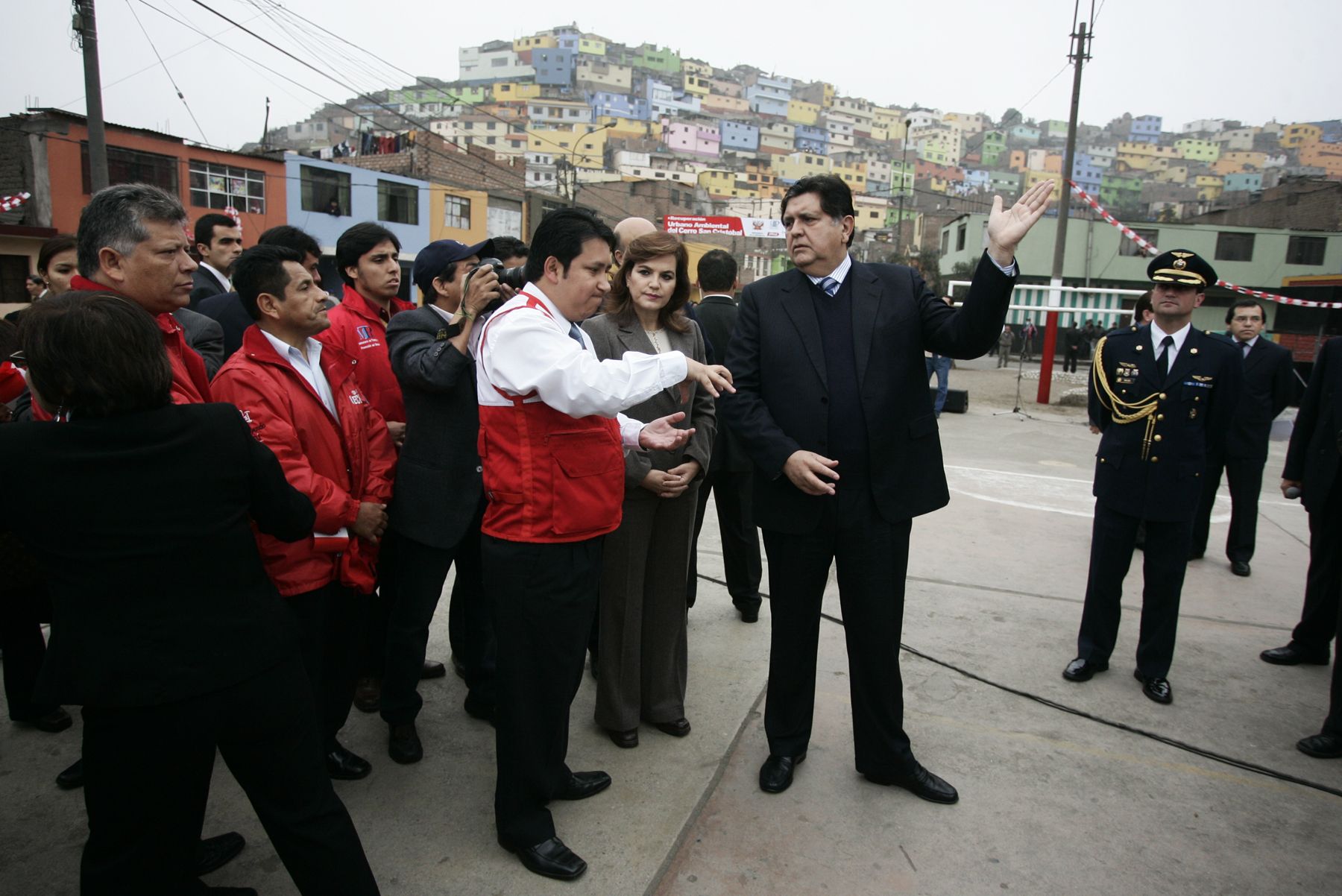 Presidente de la Repùblica, Alan García, inaguró obras de recuperación urbana en el Cerro San Cristobal. Foto: ANDINA / Rafael Cornejo.