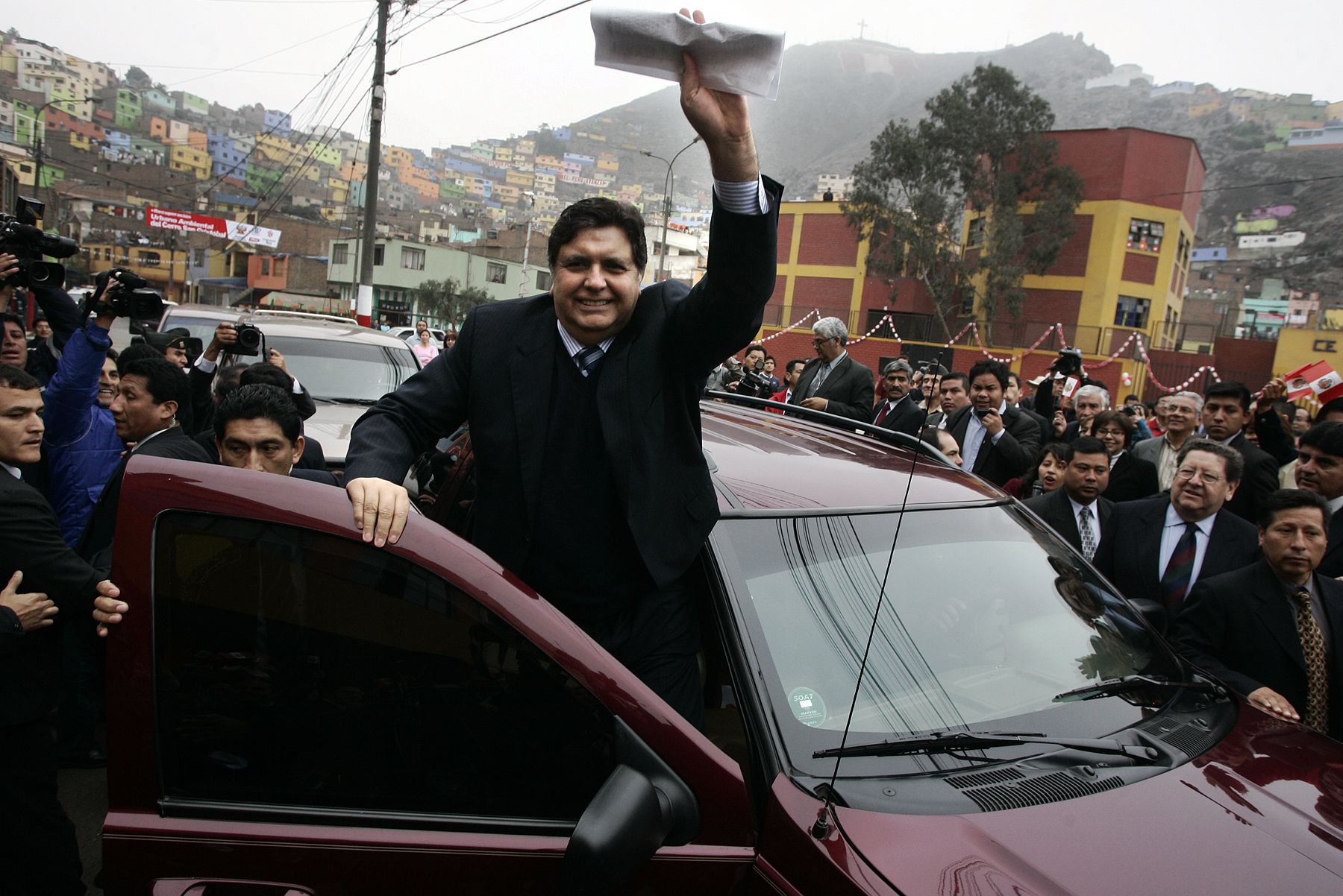 Presidente de la Repùblica, Alan García, inaguró obras de recuperación urbana en el Cerro San Cristobal. Foto: ANDINA / Rafael Cornejo.