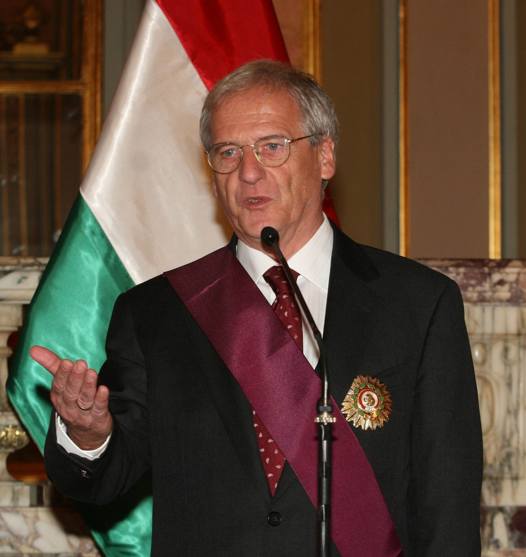 Presidente de Hungría, László Sólyom, en Palacio de Gobierno. Foto: Sepres.