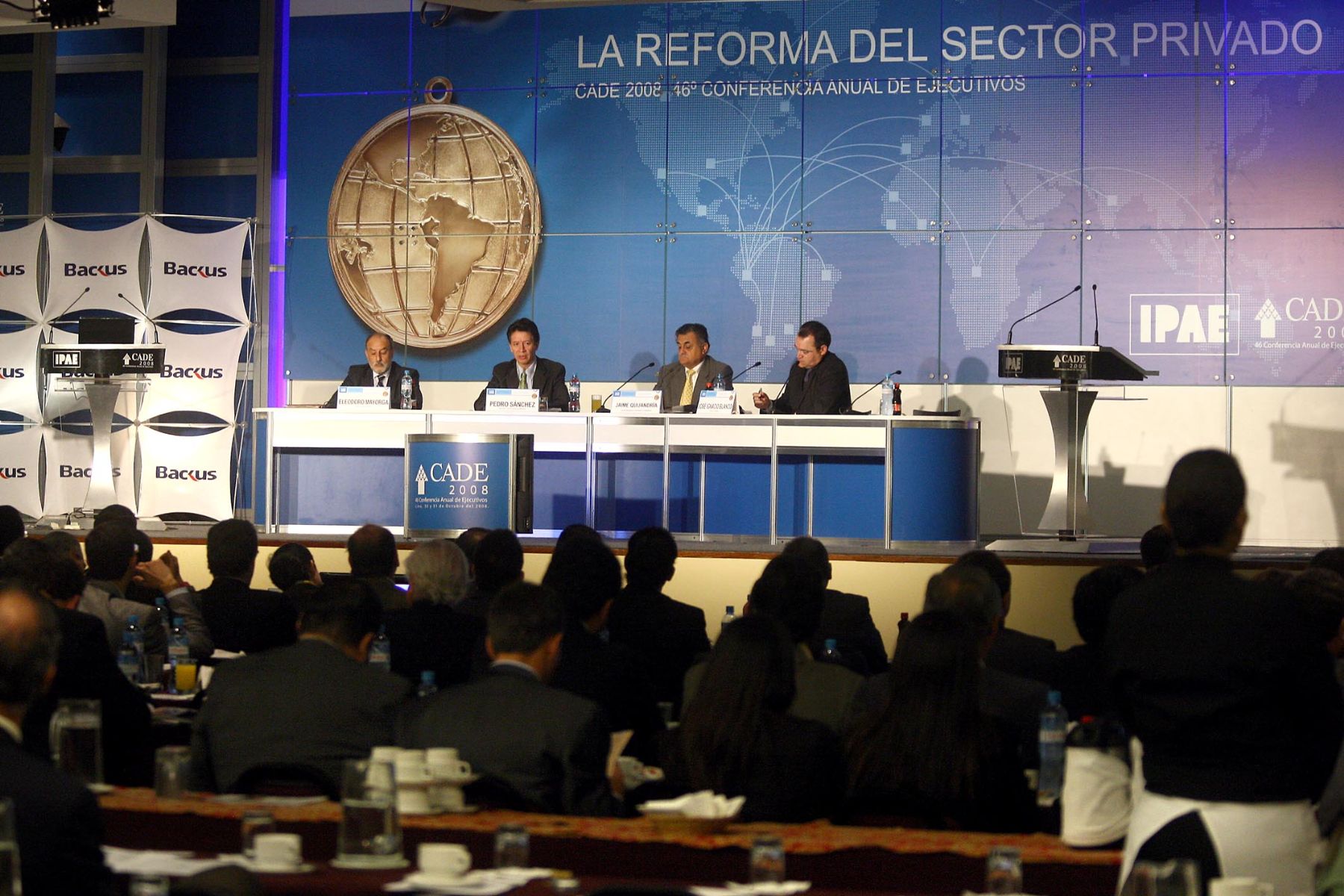 Palabras del Ministro de Energía y Minas, Pedro Sánchez en la 46ª Conferencia Anual de Ejecutivos (CADE 2008). Foto: ANDINA / Alberto Orbegoso