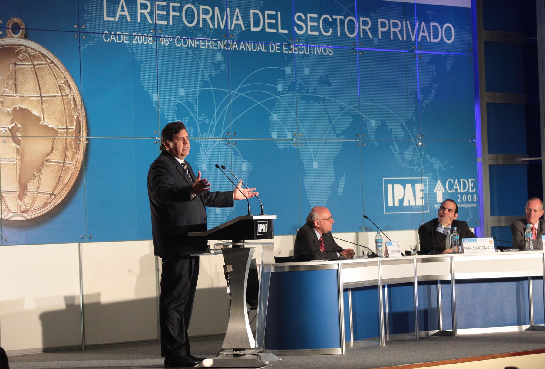 El Presidente de la República, Alan García en CADE 2008.Foto:ANDINA/Carlos Lezama
