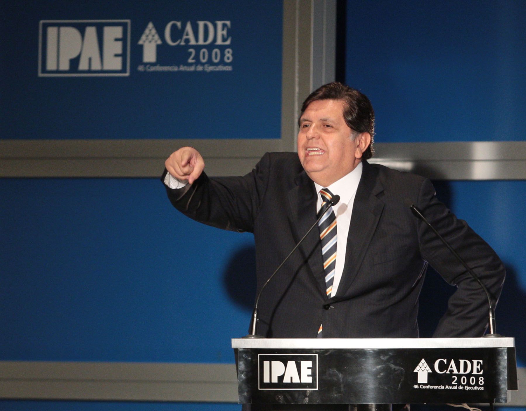 El Presidente de la República, Alan García, clausura  la 46 edición del CADE en el Hotel El Pueblo.
 Foto: ANDINA/Carlos Lezama