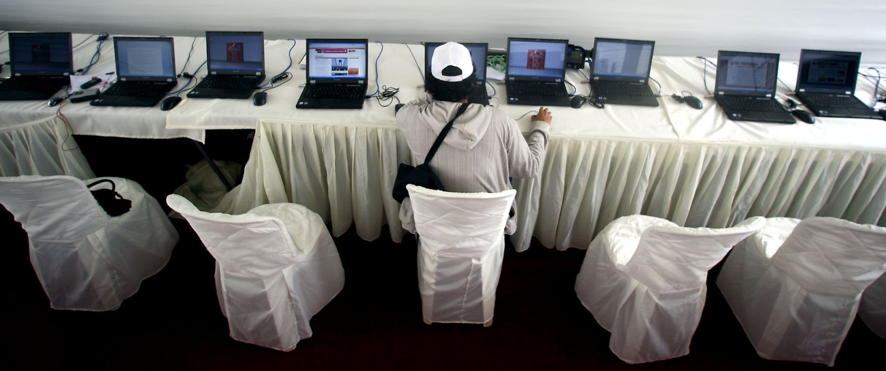 Sala de prensa, de la 15ª Reunión de Ministros de Finanzas de APEC en la ciudad de Trujillo. Foto: ANDINA / Alberto Orbegoso