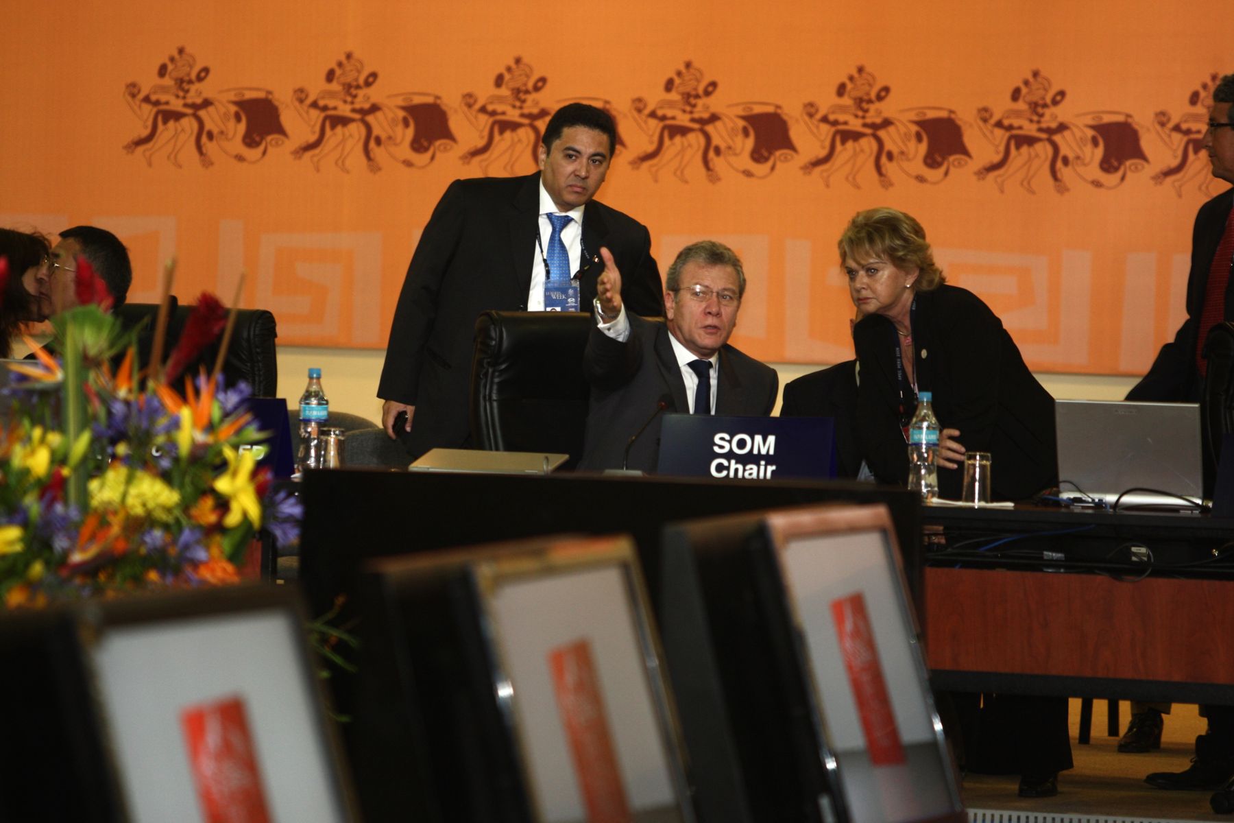 El vicecanciller peruano Gonzalo Gutiérrez, encabeza la Reunión Conclusiva de Altos Funcionarios de APEC en el Museo de la Nación de Lima. Foto: ANDINA/ Jack Ramón.