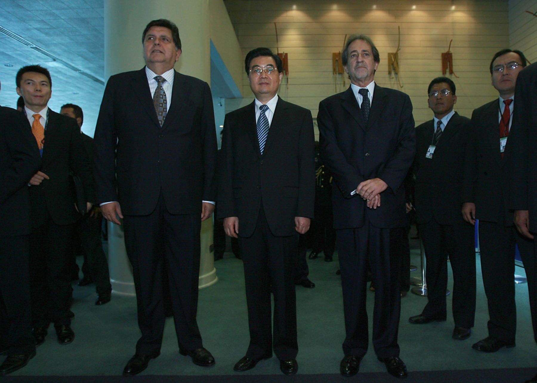 Los presidentes del Perú, Alan García, y su homólogo de China, Hu Jintao, participaron esta mañana en un desayuno de trabajo de la Confiep y empresarios chinos. Foto: Sepres