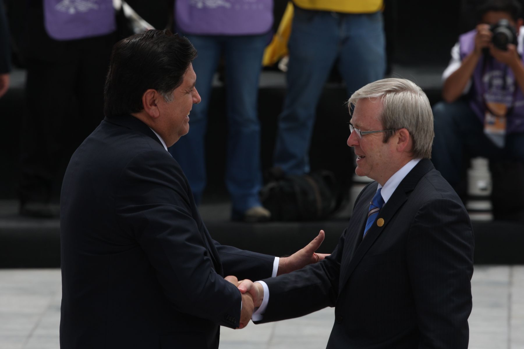 Presidente Alan García recibe a Primer ministro de Australia, Kevin Rudd. Foto: ANDINA.