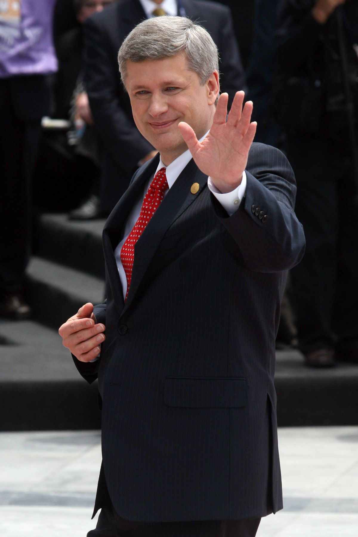 Líder de Canadá, Stephen Harper, a su llegada a la sede de la Cumbre del Foro APEC 2008, en el Centro de Convenciones del ministerio de Defensa de Lima. Foto: ANDINA / Carolina Urra.