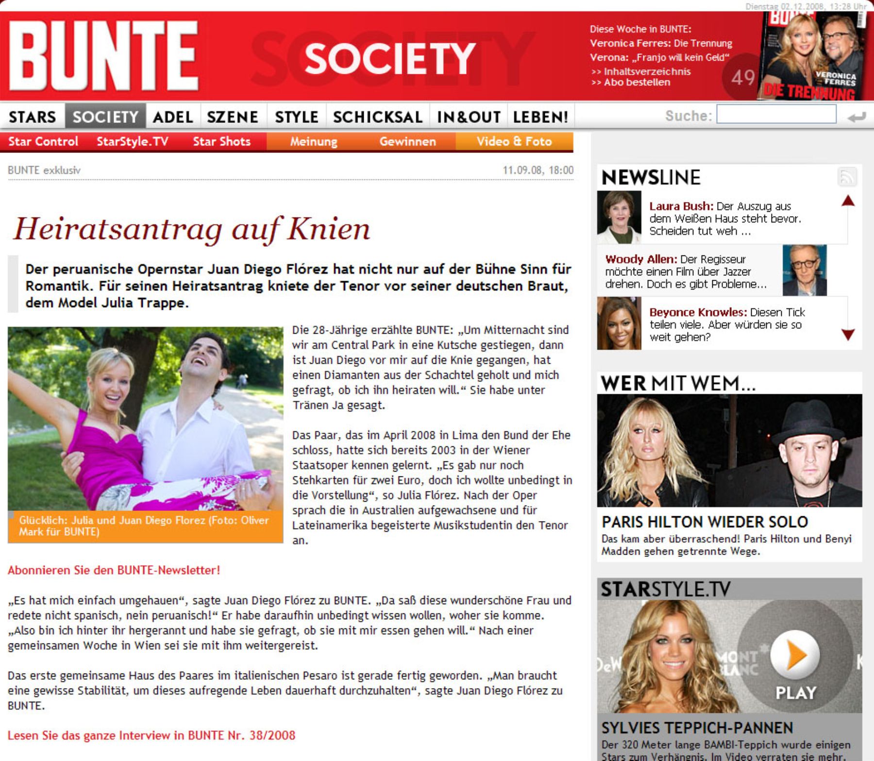 German magazine BUNTE