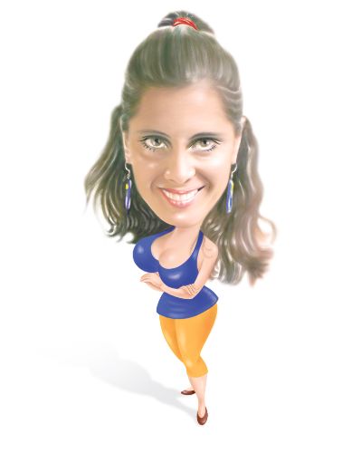 Claudia Cisneros. Caricatura: Tito Piqué