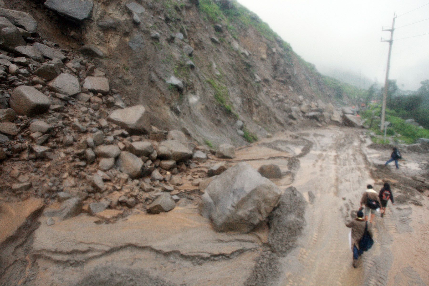 Huaycos en Huarochiri, altura del Kilometro 65 de la Carrtera Central.Foto:ANDINA/Carlos Lezama