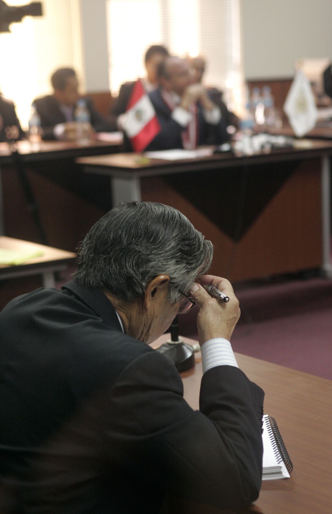 El ex presidente Alberto Fujimori, escucha la lectura de la sentencia a 25 años que le impuso la Corte Suprema de Justicia. Foto: ANDINA/ Rafael Cornejo.